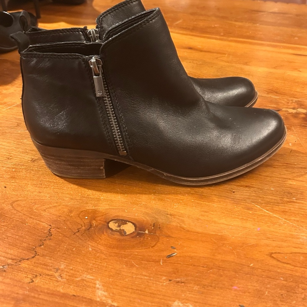 Black Leather Ankle Boots